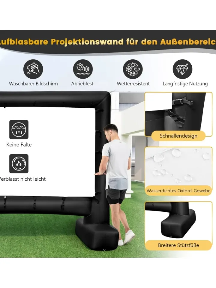 COSTWAY Tv & Audio<Aufblasbare Beamer Leinwand in Schwarz