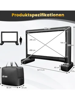 COSTWAY Tv & Audio<Aufblasbare Beamer Leinwand in Schwarz
