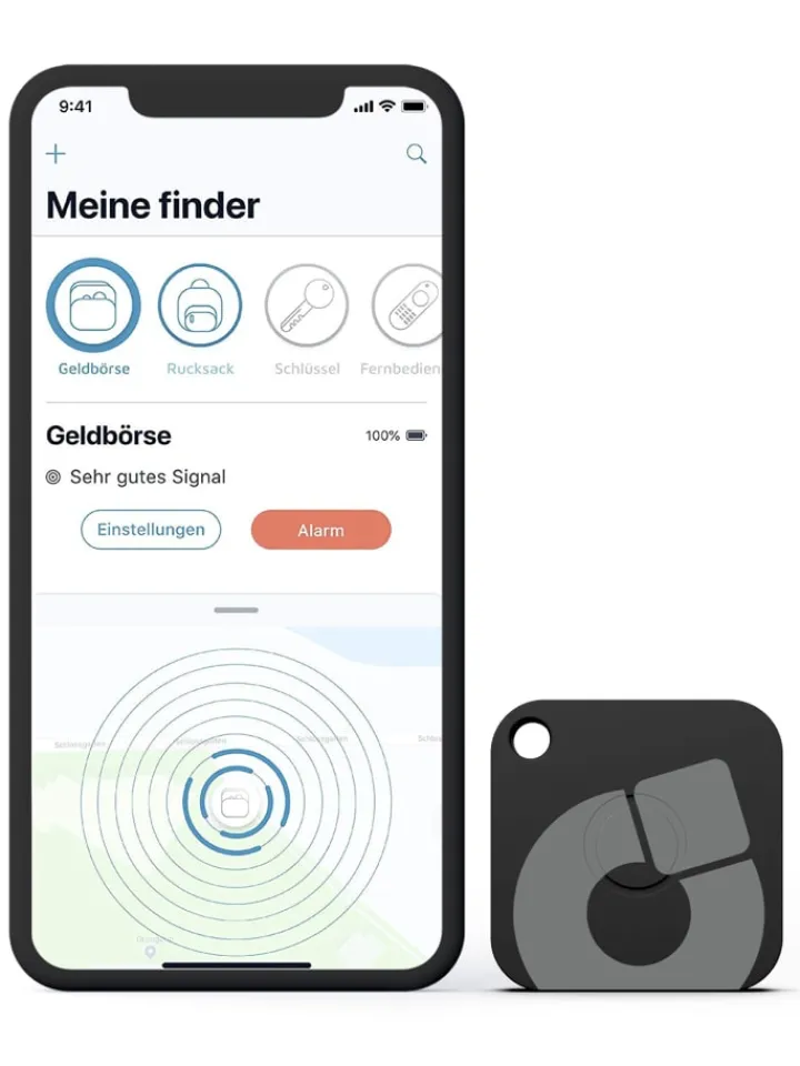 musegear Smarthome & Wetterstationen<Aufladbarer Bluetooth-Schlüsselfinder "recharge" in schwarz, 2er Pack