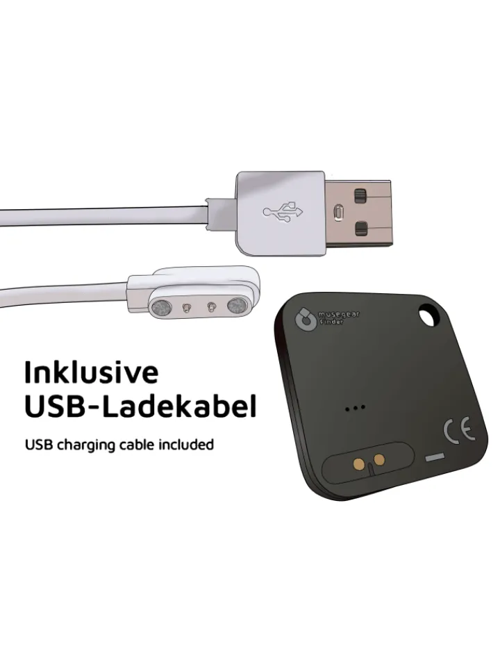 musegear Smarthome & Wetterstationen<Aufladbarer Bluetooth-Schlüsselfinder "recharge" in schwarz, 4er Pack