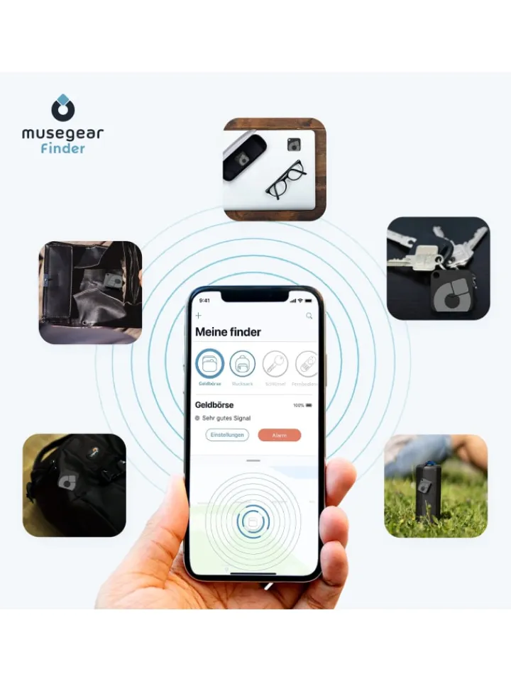 musegear Smarthome & Wetterstationen<Aufladbarer Bluetooth-Schlüsselfinder "recharge" in weiß, 2er Pack