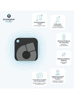 musegear Smarthome & Wetterstationen<Aufladbarer Bluetooth-Schlüsselfinder "recharge" in schwarz