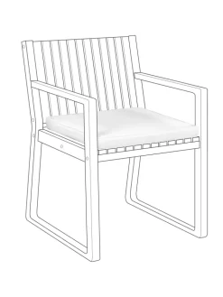 Beliani Gartenmöbel<Auflagen SASSARI in Weiß - (W) 46 x (H) 5 x (L) 46 cm