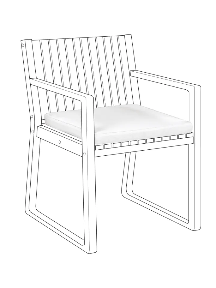 Beliani Gartenmöbel<Auflagen SASSARI in Weiß - (W) 46 x (H) 5 x (L) 46 cm