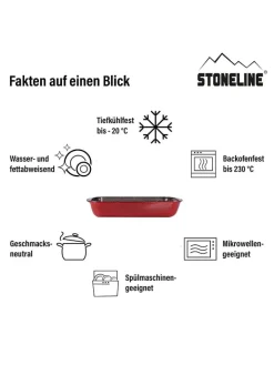 Stoneline Kochgeschirr<Auflaufform in Rot - (L)34 x (B)24 cm