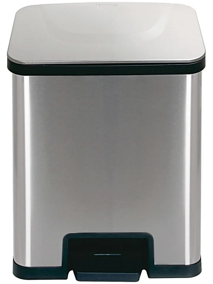 Echtwerk Mülleimer<Automatik-Tretabfalleimer "Powerstep" in Silber - 38 l