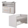 roba Möbel-Sets<Babyzimmer Set Lea 2-tlg. Holz Beige/Grau mit Bett & Kommode