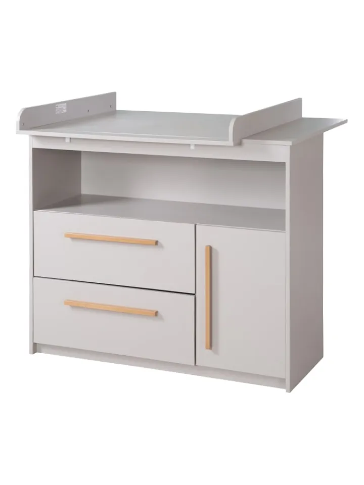 roba Möbel-Sets<Babyzimmer Set Lea 2-tlg. Holz Beige/Grau mit Bett & Kommode