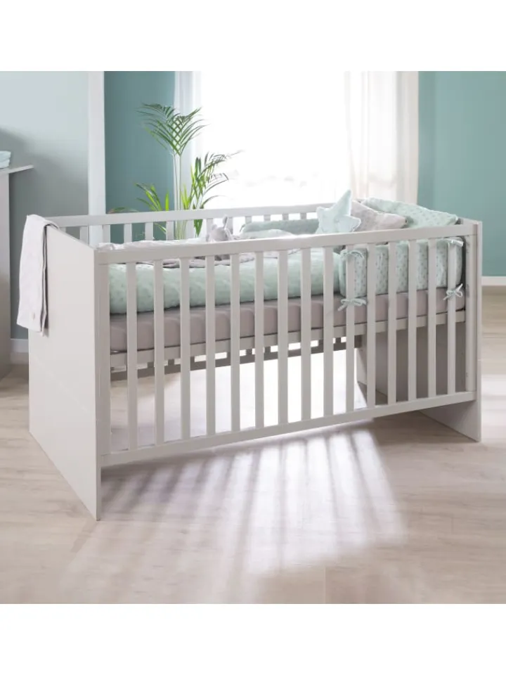 roba Möbel-Sets<Babyzimmer Set Lea 2-tlg. Holz Beige/Grau mit Bett & Kommode