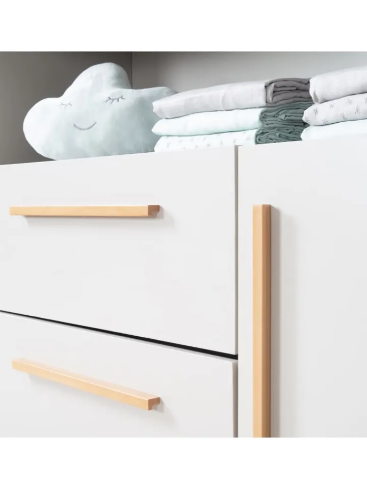 roba Möbel-Sets<Babyzimmer Set Lea 2-tlg. Holz Beige/Grau mit Bett & Kommode