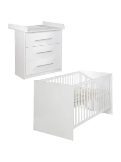 roba Möbel-Sets<Babyzimmer Set Maren Weiß mit Bett & Kommode mit 3 Schubladen
