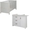 roba Möbel-Sets<Babyzimmer Set Mila Grau mit Kinderbett & Wickelkommode