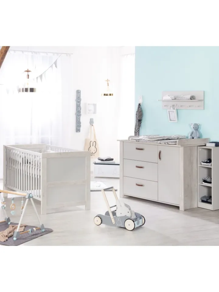 roba Möbel-Sets<Babyzimmer Set Mila Grau mit Kinderbett & Wickelkommode