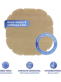 Wenko Koch- & Backutensilien<Backfolien-Zuschnitt in Hellbraun - Ø 40 cm