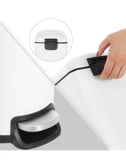 SONGMICS Mülleimer<Badezimmereimer in Weiß - (B)18,5 x (H)39 x (T)31,5 cm