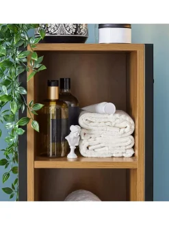SoBuy Badezimmermöbel|Badmöbel<Badezimmer-Hochschrank in Braun - (B)30 x (H)168 x (T)28cm