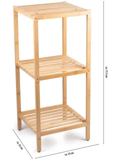 Alpina Badmöbel|Badezimmermöbel<Badezimmerregal in Hellbraun - (B)33 x (H)77,5 x (T)32 cm