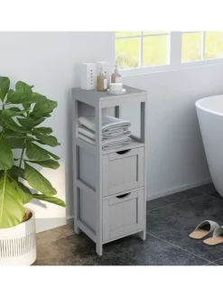 COSTWAY Badmöbel|Badezimmermöbel<Badezimmerschrank in Grau