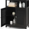 COSTWAY Badezimmermöbel<Badezimmerschrank in Schwarz