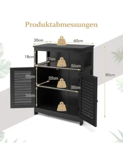 COSTWAY Badezimmermöbel<Badezimmerschrank in Schwarz