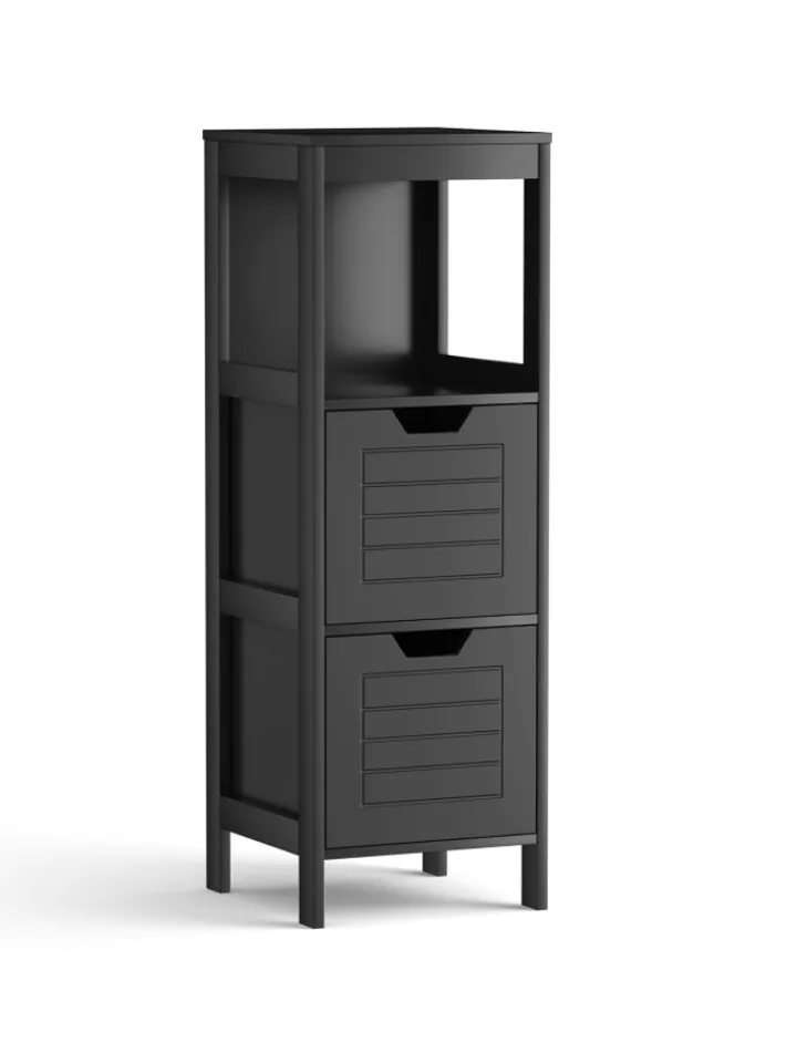COSTWAY Badezimmermöbel|Badmöbel<Badezimmerschrank in Schwarz