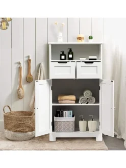 COSTWAY Badezimmermöbel|Badmöbel<Badezimmerschrank in Weiß