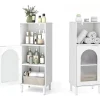 COSTWAY Badmöbel<Badezimmerschrank in Weiß