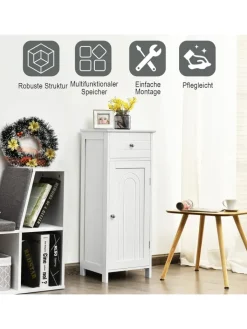 COSTWAY Badezimmermöbel<Badezimmerschrank in Weiß