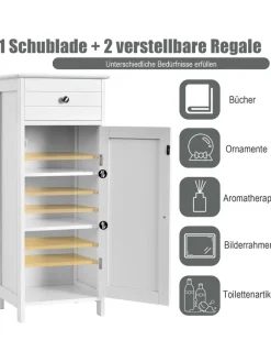 COSTWAY Badezimmermöbel<Badezimmerschrank in Weiß