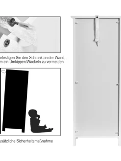 COSTWAY Badezimmermöbel<Badezimmerschrank in Weiß
