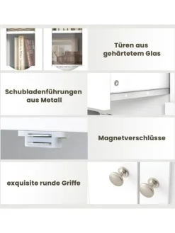 COSTWAY Badmöbel<Badezimmerschrank in Weiß