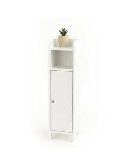 relaxdays Badmöbel|Badezimmermöbel<Badezimmerschrank in Weiß - (B)18 x (H)80 x (T)20 cm