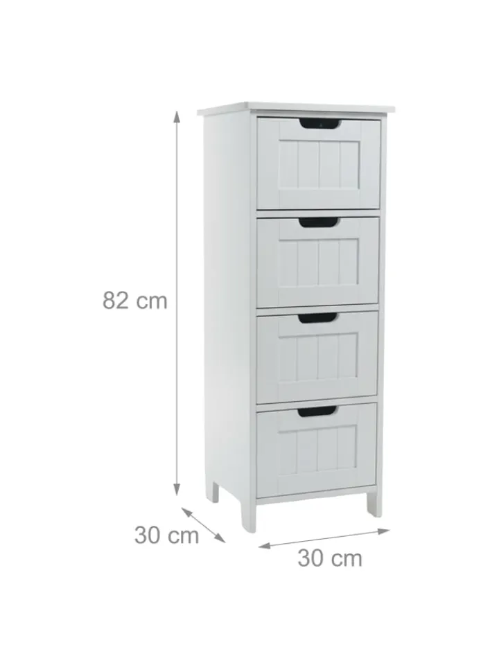 relaxdays Badezimmermöbel|Badmöbel<Badezimmerschrank in Weiß - (B)30 x (H)82 x (T)30 cm