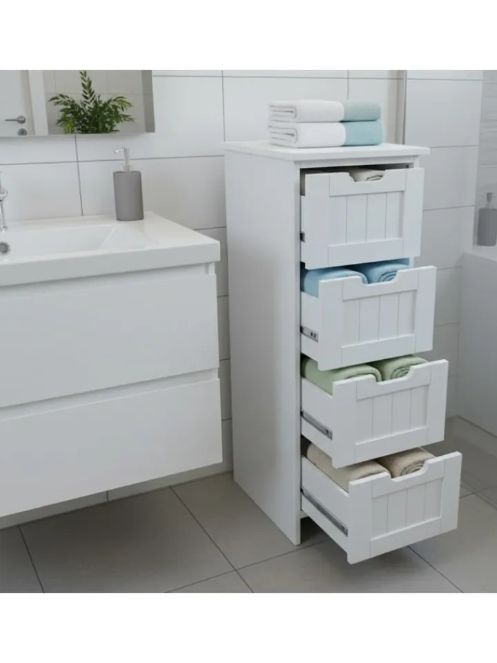 relaxdays Badezimmermöbel|Badmöbel<Badezimmerschrank in Weiß - (B)30 x (H)82 x (T)30 cm
