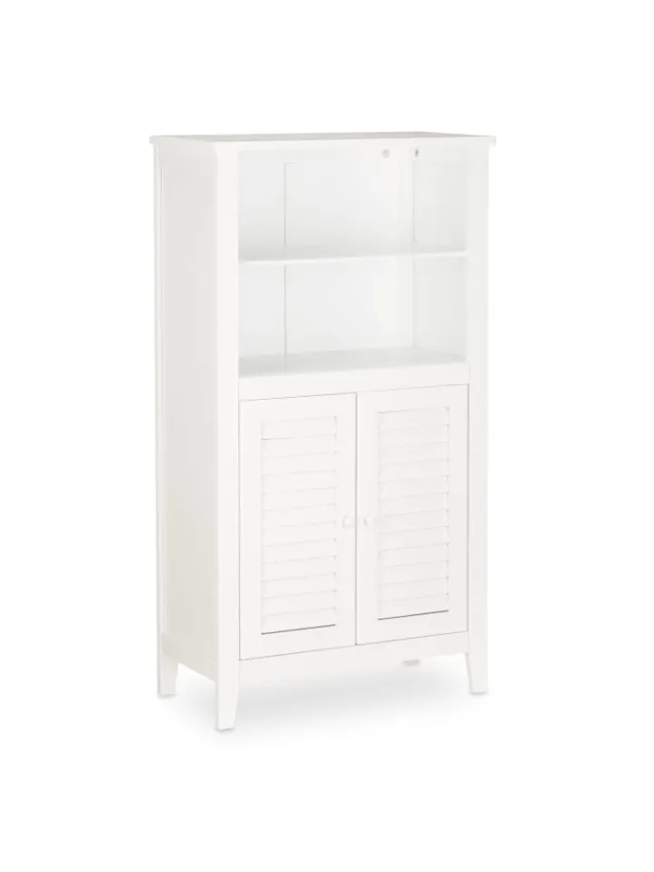 relaxdays Badmöbel<Badezimmerschrank in Weiß - (B)50 x (H)92 x (T)25,5 cm