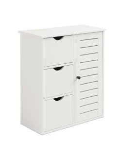 relaxdays Badmöbel|Badezimmermöbel<Badezimmerschrank in Weiß - (B)60 x (H)80 x (T)30 cm