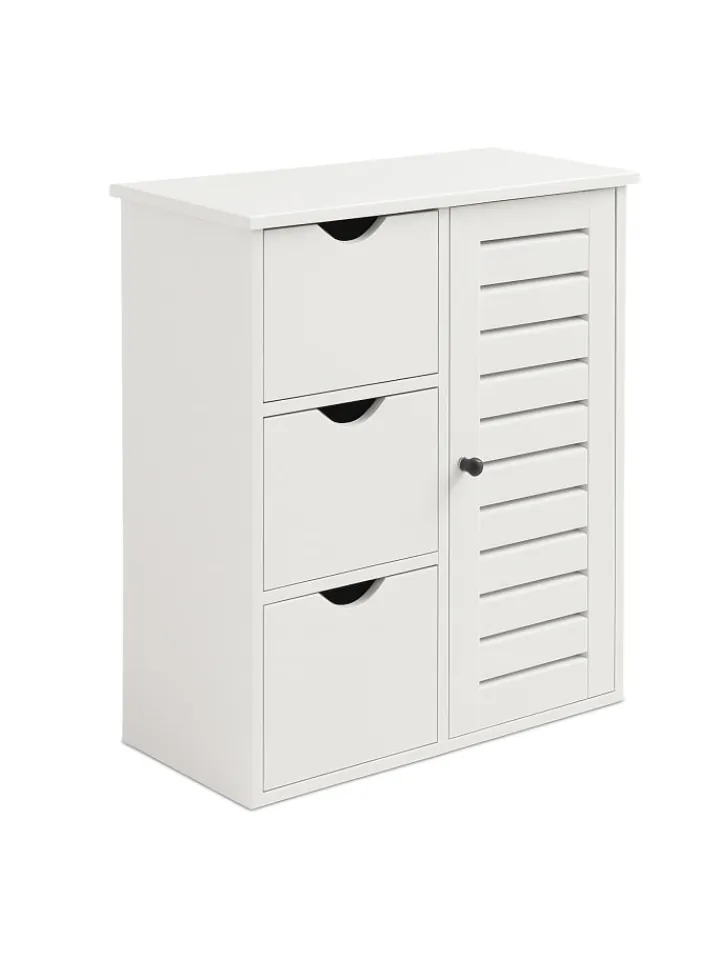 relaxdays Badmöbel|Badezimmermöbel<Badezimmerschrank in Weiß - (B)60 x (H)80 x (T)30 cm