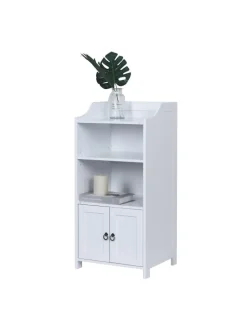 relaxdays Badmöbel<Badezimmerschrank in Weiß - (B)40,5 x (H)86 x (T)36 cm