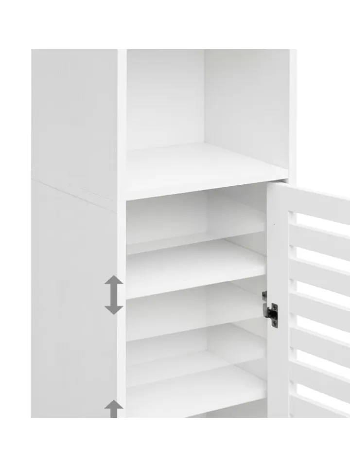 relaxdays Badmöbel<Badezimmerschrank in Weiß - (B)30 x (H)167 x (T)40 cm