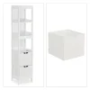 relaxdays Badmöbel<Badezimmerschrank in Weiß - (B)30 x (H)144 x (T)30 cm