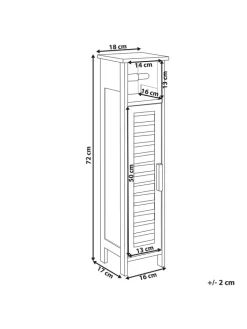 Beliani Badezimmermöbel<Badezimmerschrank OLATHE in Weiß - (W) 18 x (H) 72 x (L) 17 cm