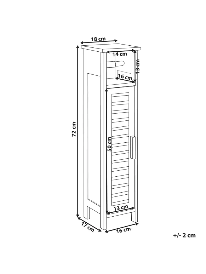 Beliani Badmöbel|Badezimmermöbel<Badezimmerschrank OLATHE in Schwarz - (W) 18 x (H) 72 x (L) 17 cm