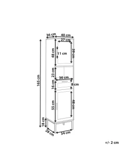 Beliani Badezimmermöbel<Badezimmerschrank ROSELL in /Braun - (W) 40 x (H) 165 x (L) 36 cm