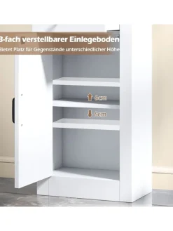COSTWAY Badezimmermöbel<Badezimmerschrank schmal 40 x 24 x 173cm in Weiß