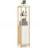 COSTWAY Badmöbel|Badezimmermöbel<Badezimmerschrank 30x30x129cm in Beige