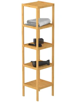 Schütte Badmöbel|Badezimmermöbel<Badezimmer-Standregal in Hellbraun - (B)33 x (H)140 x (T)33 cm