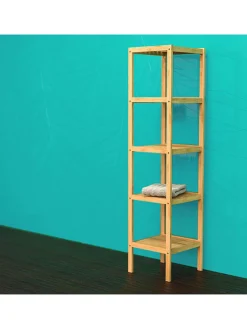 Schütte Badmöbel|Badezimmermöbel<Badezimmer-Standregal in Hellbraun - (B)33 x (H)140 x (T)33 cm