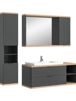 xonox.home Badezimmermöbel<Badkombination (B/H/T: 185x160x48 cm) in anthrazit grau