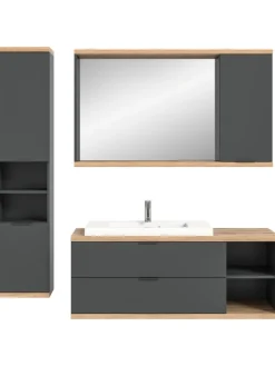 xonox.home Badezimmermöbel<Badkombination (B/H/T: 185x160x48 cm) in anthrazit grau