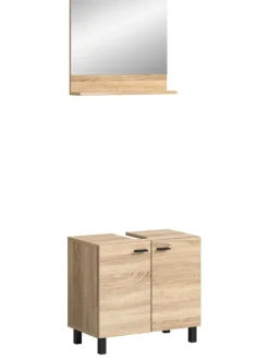 xonox.home Badezimmermöbel<Badkombination in Eiche Sonoma Nachbildung - (B) 57 x (H) 186 x (T) 33